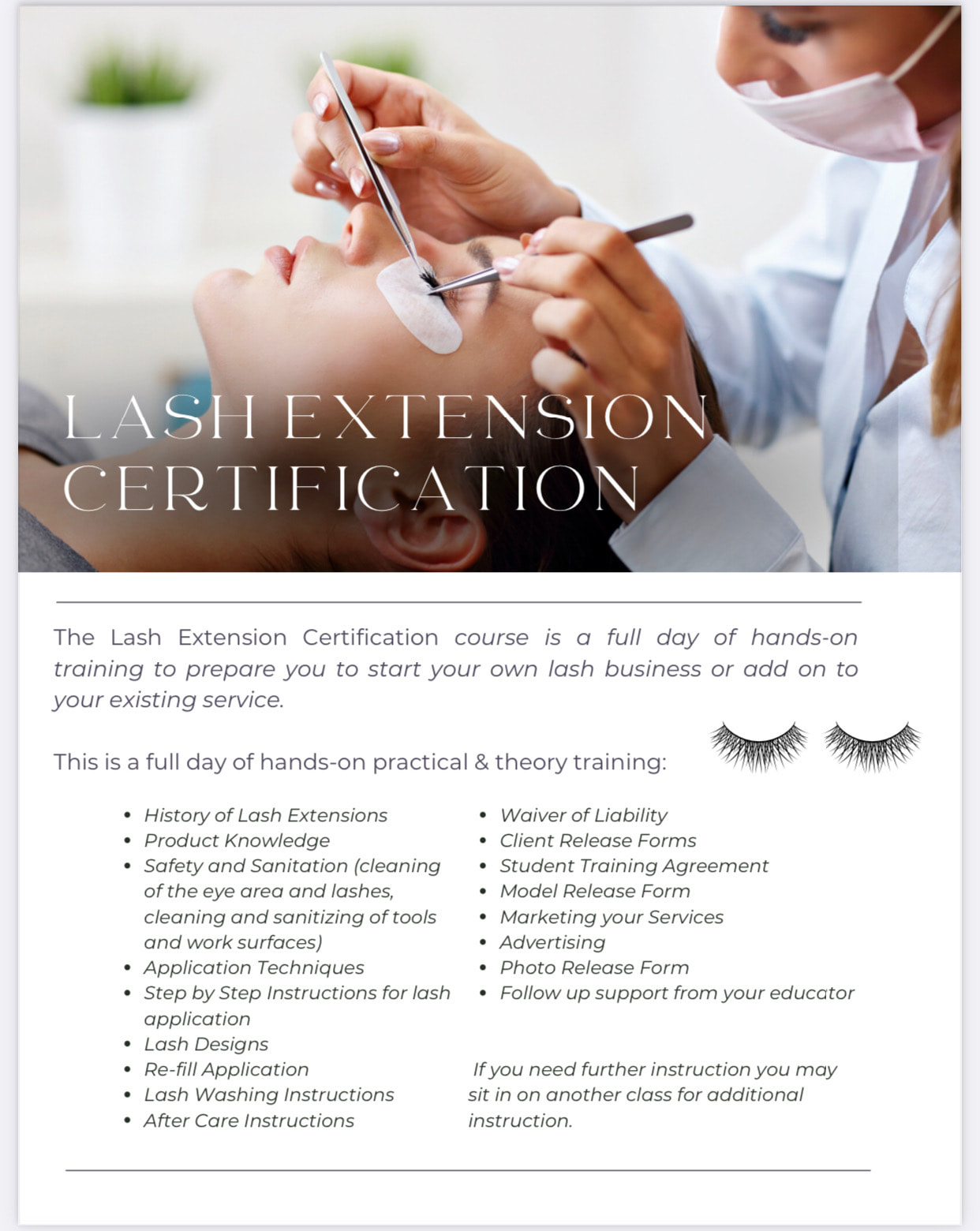 Lash certification top classes near me